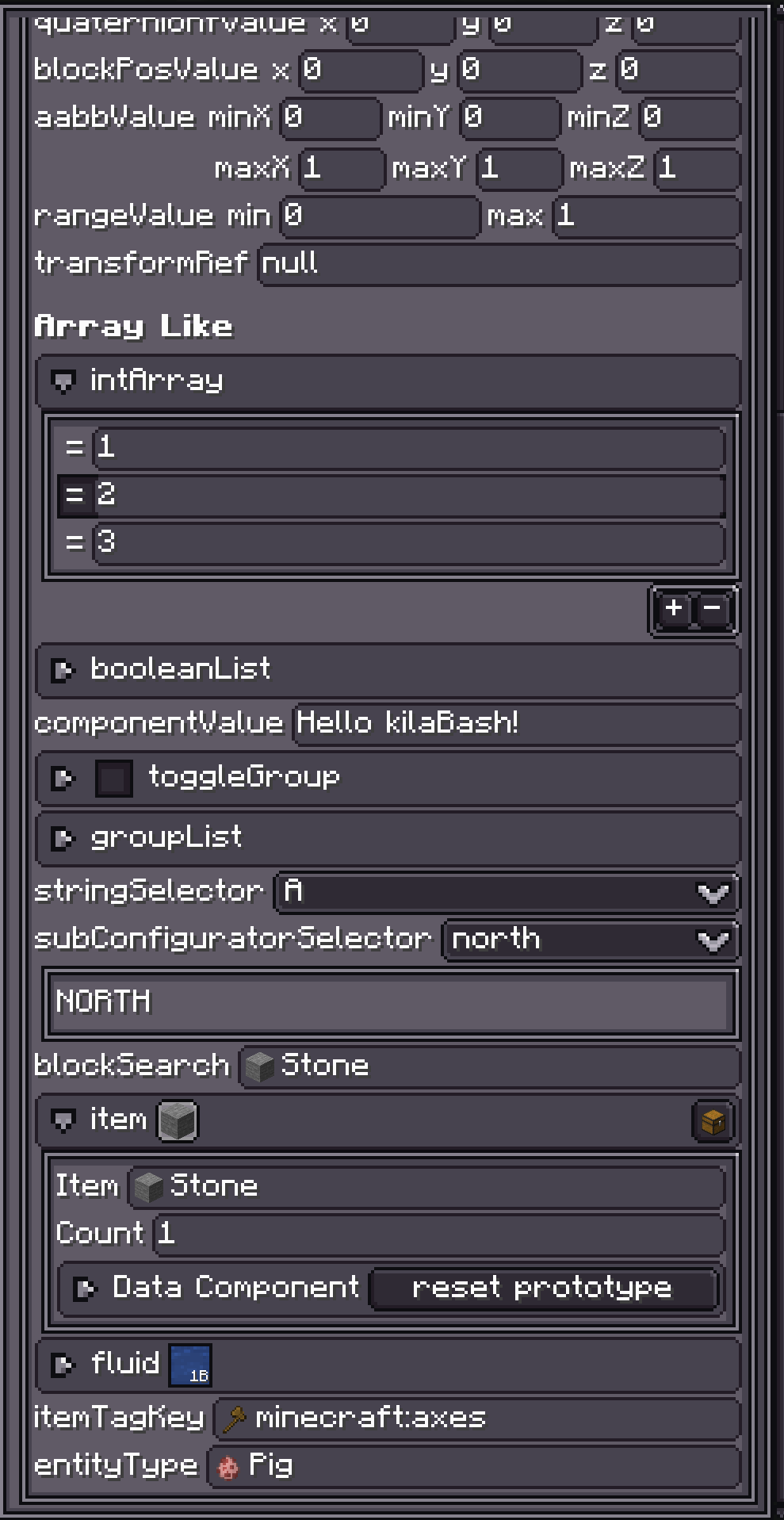 Configurator examples