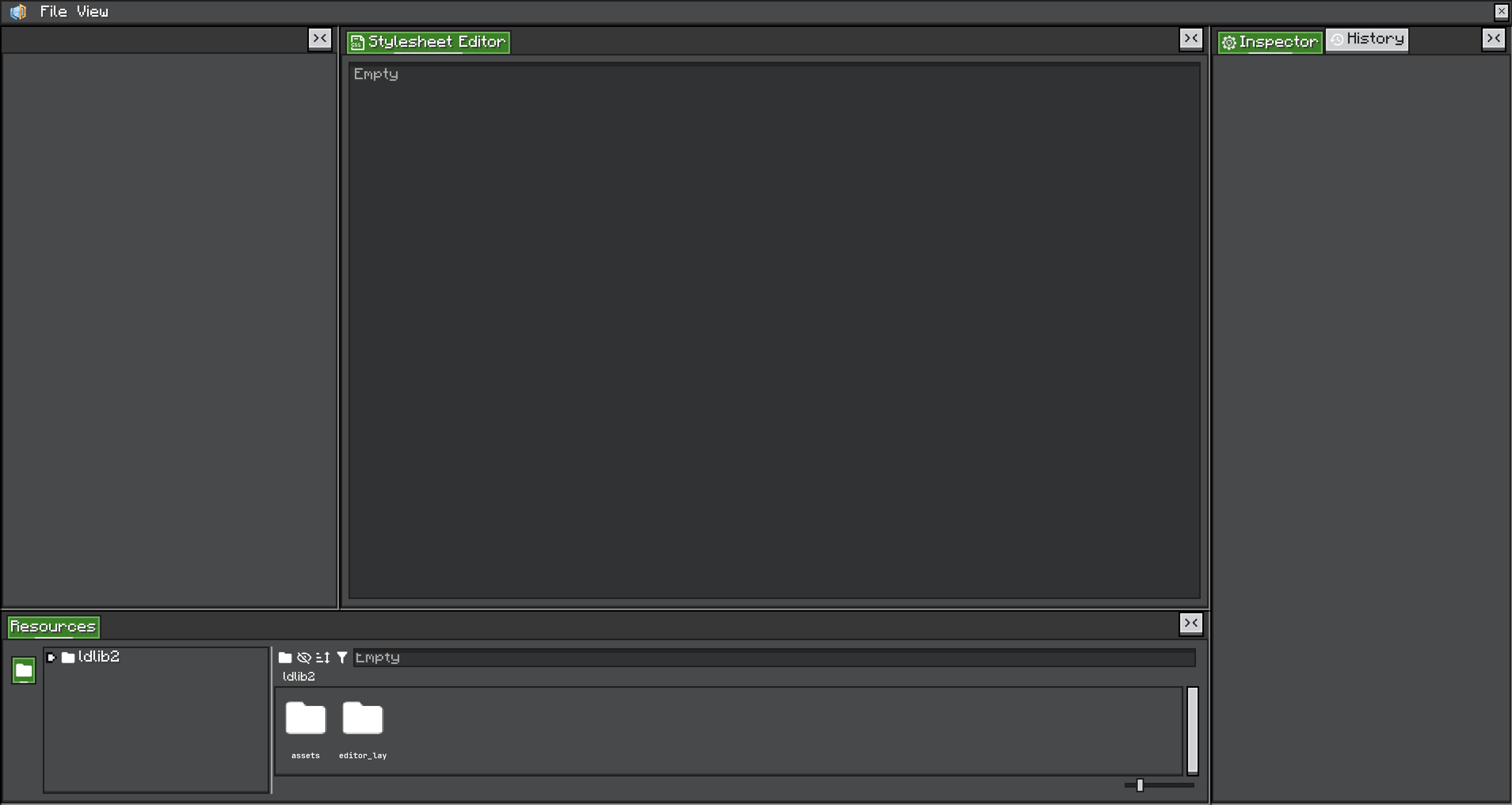 LDLib2 Resources view showing the provider tree, path bar, and resource list