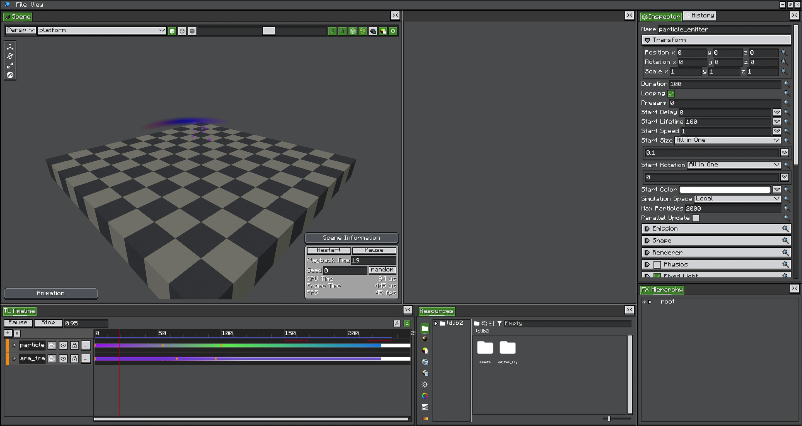 Maximized Photon editor workspace