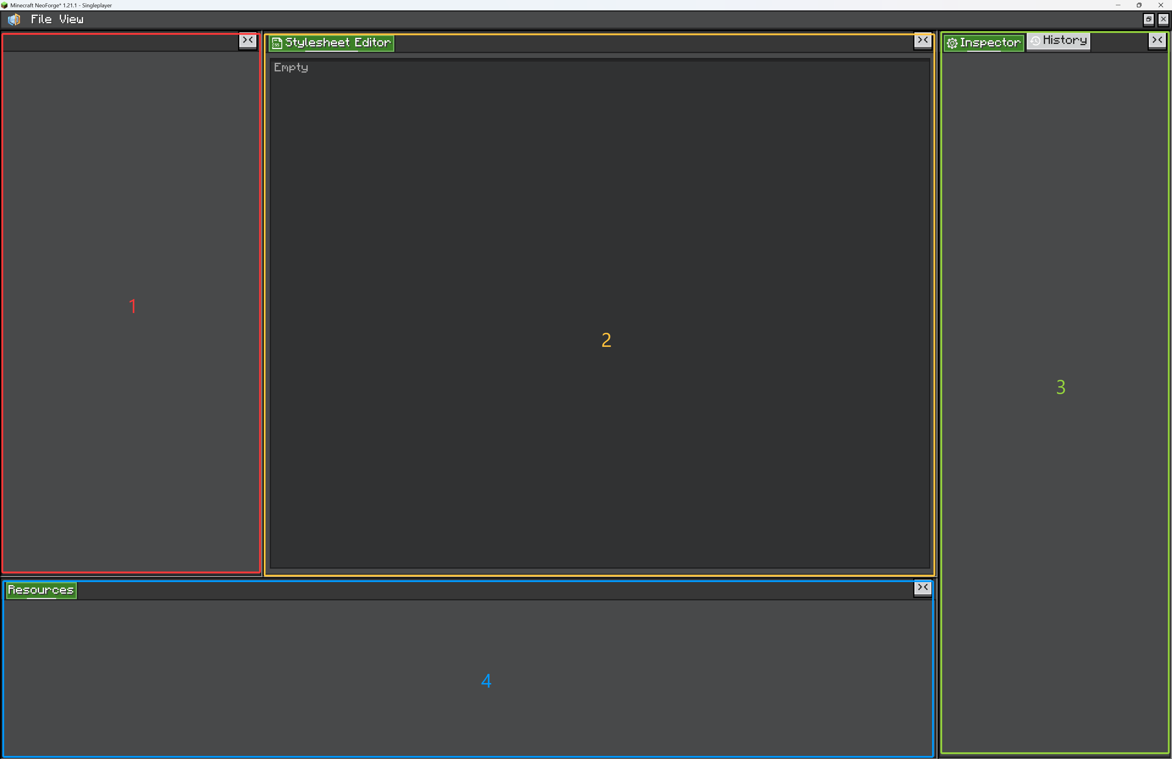 Editor window layout