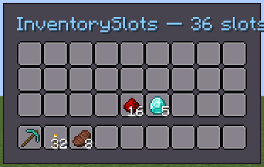 InventorySlots with three inventory rows and a hotbar