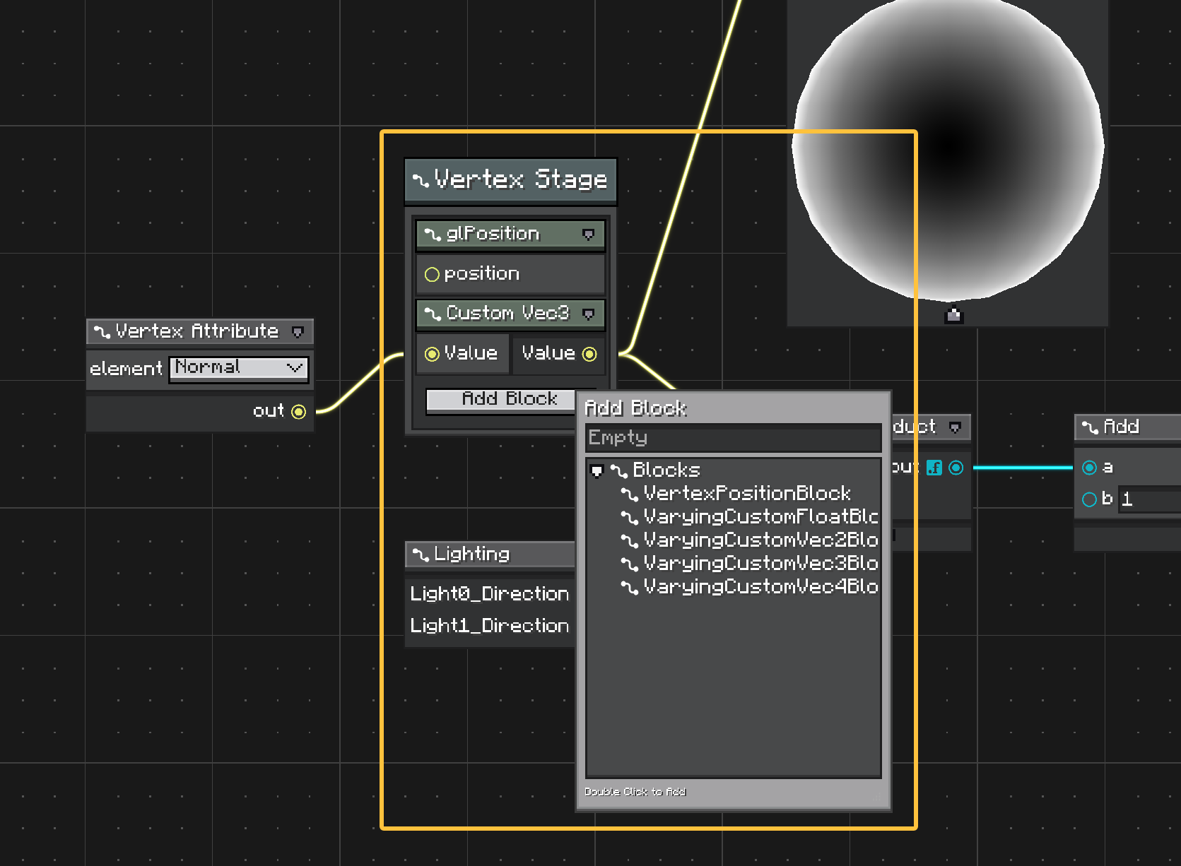 Context and block nodes