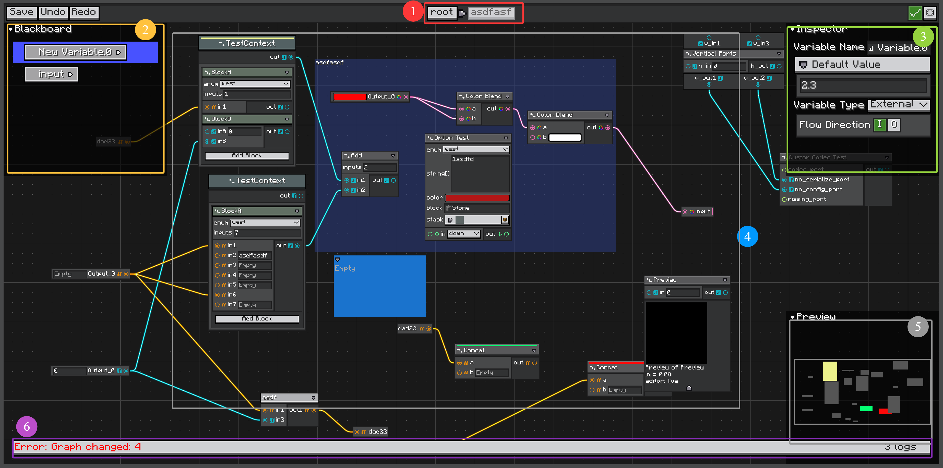 GraphEditorView with a loaded graph