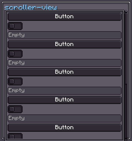 ScrollerView containing overflowing interactive controls