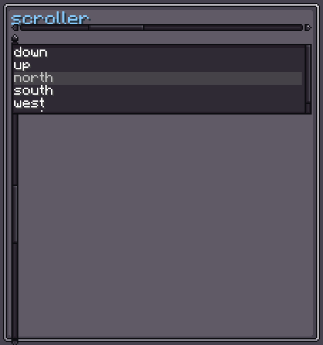 Horizontal and vertical Scroller controls