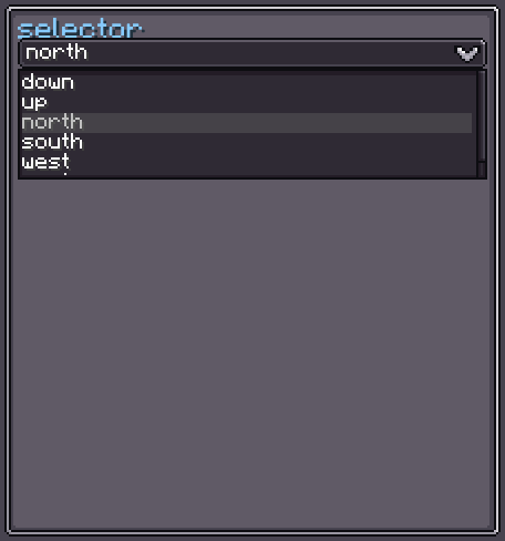 Selector opened with direction candidates