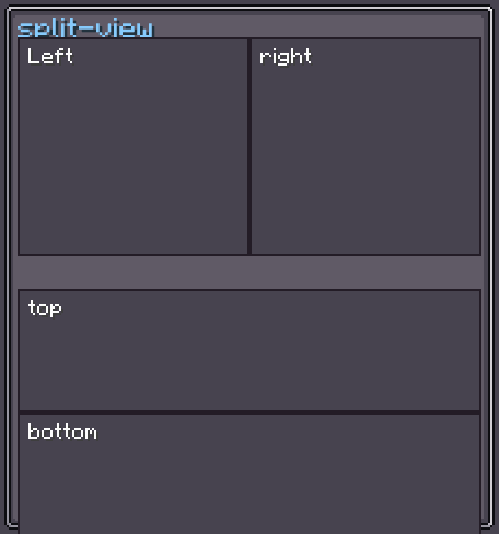 Horizontal and vertical SplitView examples