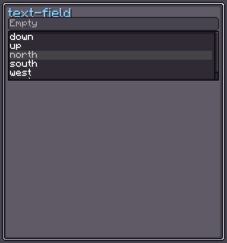 TextField examples in empty, disabled, and editable states