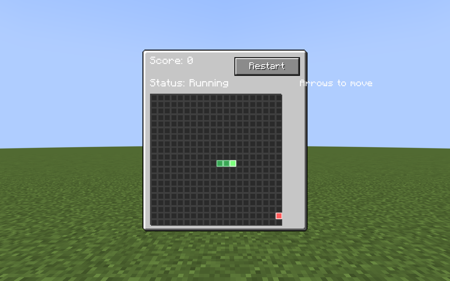 Snake HUD opened by an LDLib2 UI automation scenario